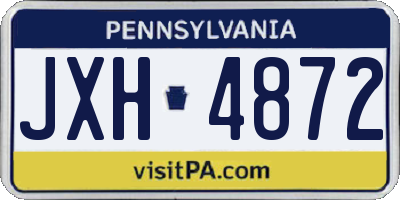 PA license plate JXH4872