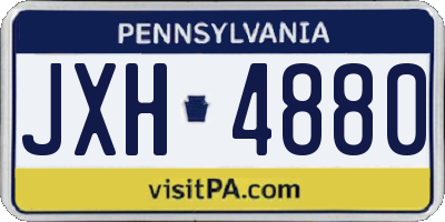 PA license plate JXH4880