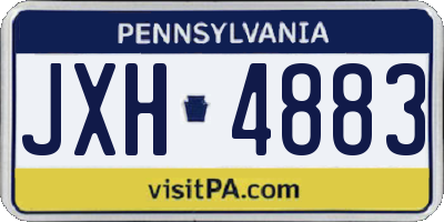PA license plate JXH4883