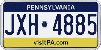 PA license plate JXH4885