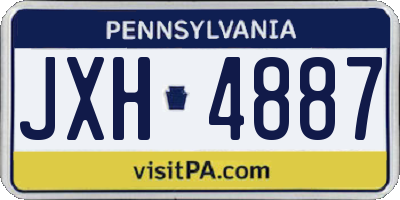 PA license plate JXH4887