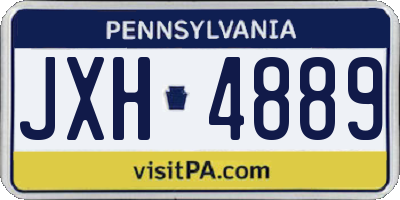 PA license plate JXH4889
