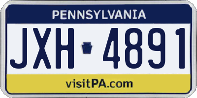 PA license plate JXH4891