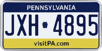 PA license plate JXH4895