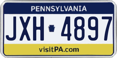 PA license plate JXH4897