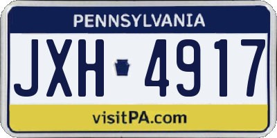 PA license plate JXH4917