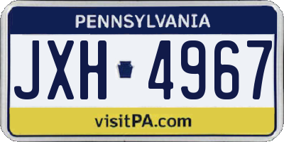 PA license plate JXH4967