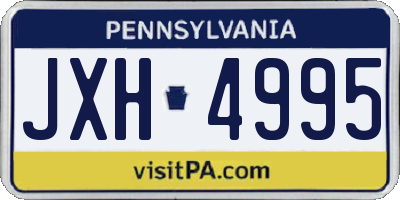 PA license plate JXH4995