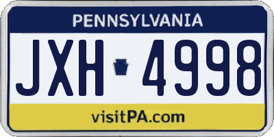 PA license plate JXH4998