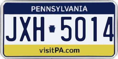 PA license plate JXH5014