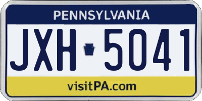 PA license plate JXH5041