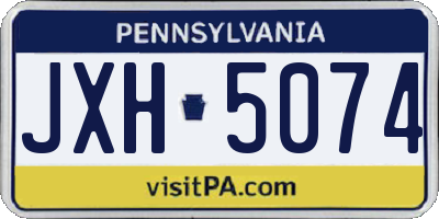 PA license plate JXH5074