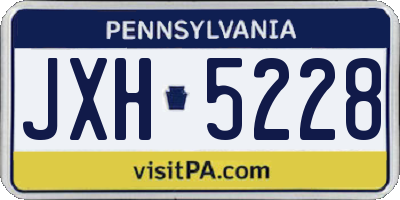 PA license plate JXH5228