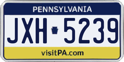 PA license plate JXH5239