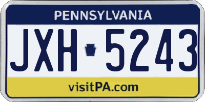 PA license plate JXH5243