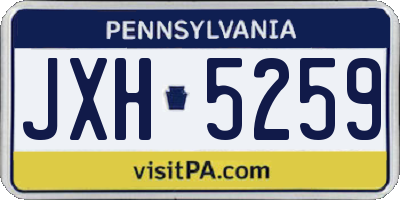 PA license plate JXH5259