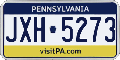 PA license plate JXH5273