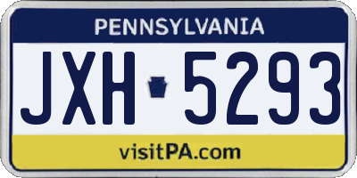 PA license plate JXH5293