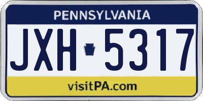 PA license plate JXH5317