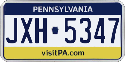 PA license plate JXH5347