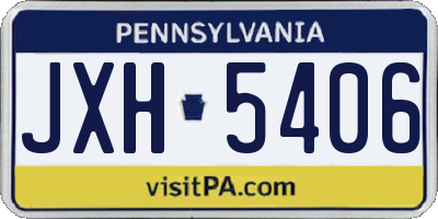 PA license plate JXH5406