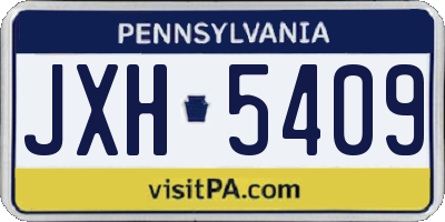 PA license plate JXH5409