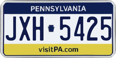 PA license plate JXH5425