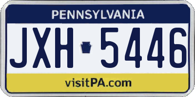 PA license plate JXH5446
