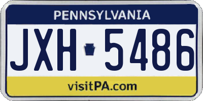 PA license plate JXH5486