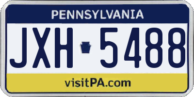 PA license plate JXH5488