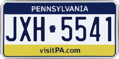 PA license plate JXH5541