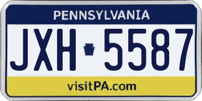 PA license plate JXH5587