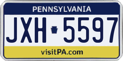 PA license plate JXH5597