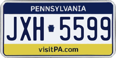 PA license plate JXH5599