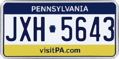 PA license plate JXH5643