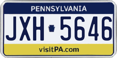 PA license plate JXH5646