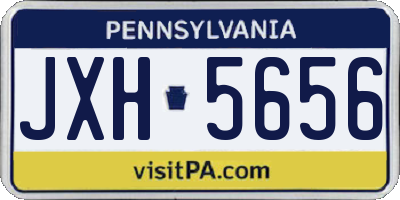 PA license plate JXH5656