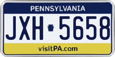 PA license plate JXH5658