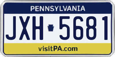 PA license plate JXH5681