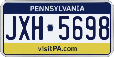 PA license plate JXH5698