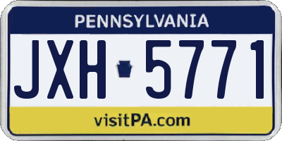 PA license plate JXH5771