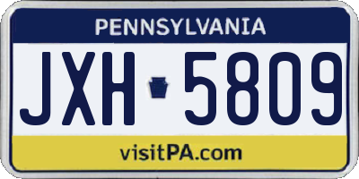 PA license plate JXH5809