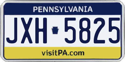 PA license plate JXH5825