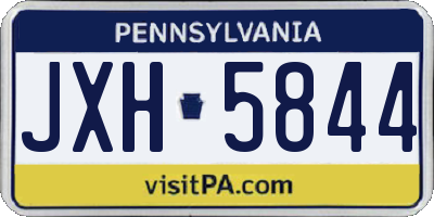 PA license plate JXH5844