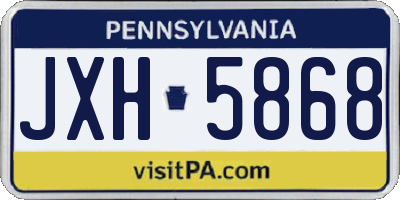 PA license plate JXH5868