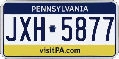 PA license plate JXH5877
