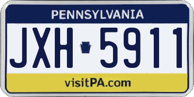 PA license plate JXH5911