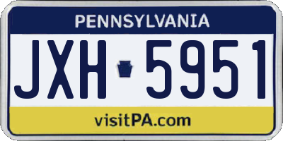 PA license plate JXH5951