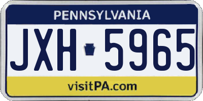 PA license plate JXH5965