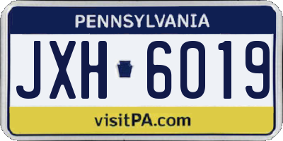 PA license plate JXH6019